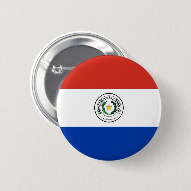 Bóton Redondo 5.08cm Bandeira do Paraguai (Frente & Verso)