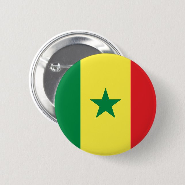 Bóton Redondo 5.08cm Bandeira do Senegal (Frente & Verso)
