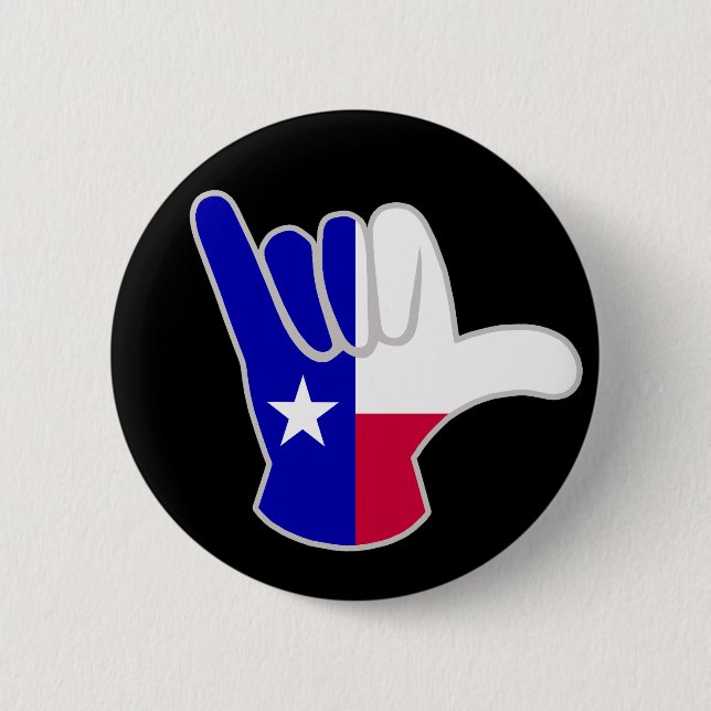 Bóton Redondo 5.08cm bandeira do Texas Shaka (Frente)