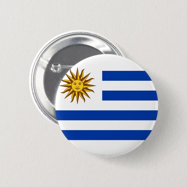 Bóton Redondo 5.08cm Bandeira do Uruguai (Frente & Verso)