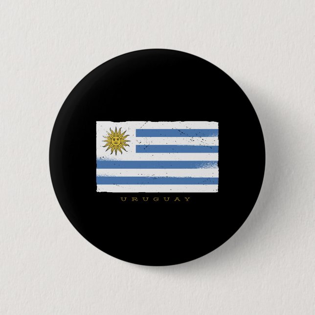 Bóton Redondo 5.08cm Bandeira do Uruguai (Frente)