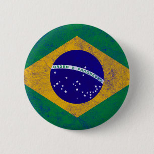 Bóton Redondo 5.08cm Bandeira do vintage de Brasil