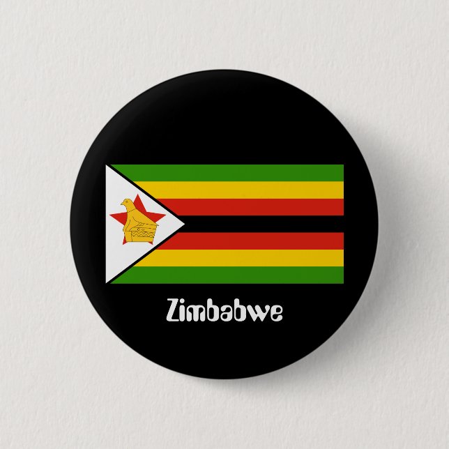 Bóton Redondo 5.08cm Bandeira do Zimbabué (Frente)