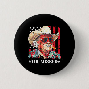Bóton Redondo 5.08cm Bandeira dos EUA Trump Cowboy Ocidental Você Perde