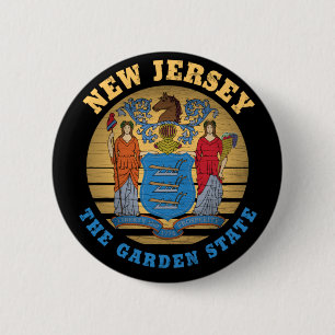BÓTON REDONDO 5.08CM BANDEIRA ESTATAL DE JERSEY GARDEN