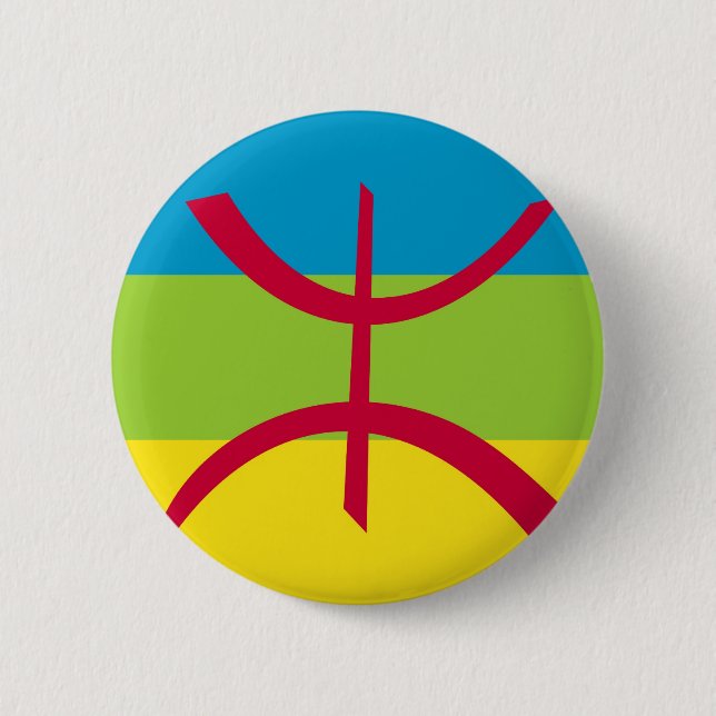 Bóton Redondo 5.08cm bandeira étnica berbere (Frente)