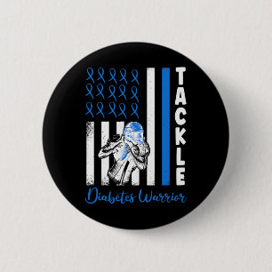 Bóton Redondo 5.08cm Bandeira EUA Diabetes Azul Diabéticos Tipo 1 Awar