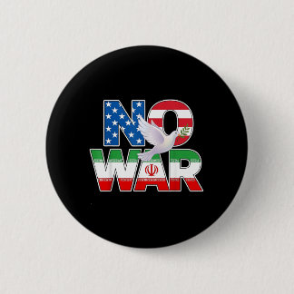 Bóton Redondo 5.08cm Bandeira EUA Irã Pombo Vintage Sem Guerra