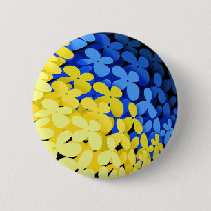 Bóton Redondo 5.08cm Bandeira floral da Ucrânia