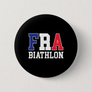 Bóton Redondo 5.08cm Bandeira França Biathlonista - Fra Biathlon France