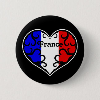 Bóton Redondo 5.08cm Bandeira francesa no preto