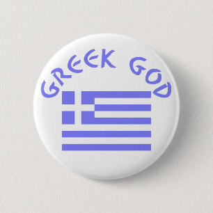 Bóton Redondo 5.08cm Bandeira Grega Deus Grego da Grécia