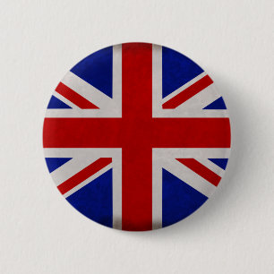 Bóton Redondo 5.08cm Bandeira Inglesa da Inglaterra texturizada