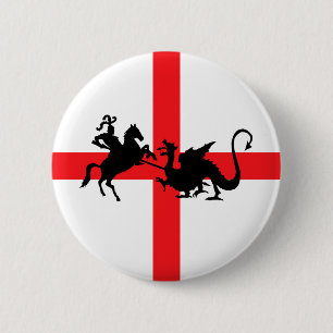 Bóton Redondo 5.08cm Bandeira inglesa George e o dragão