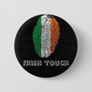 Bóton Redondo 5.08cm Bandeira irlandesa da impressão digital do toque