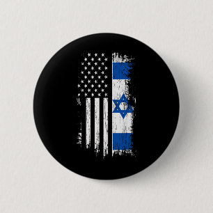 Bóton Redondo 5.08cm Bandeira Israelense Americana - Camisa Orgulho Isr