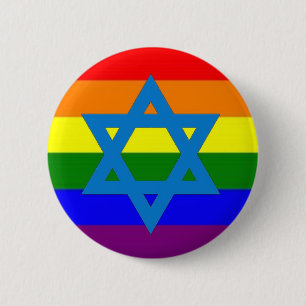 Bóton Redondo 5.08cm Bandeira judaica do orgulho gay
