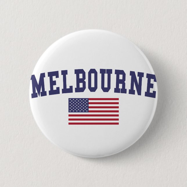 Bóton Redondo 5.08cm Bandeira Melbourne EUA (Frente)
