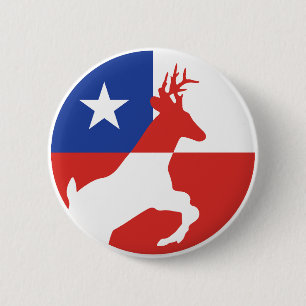 Bóton Redondo 5.08cm Bandeira Nacional Chilena de Huemul Chile