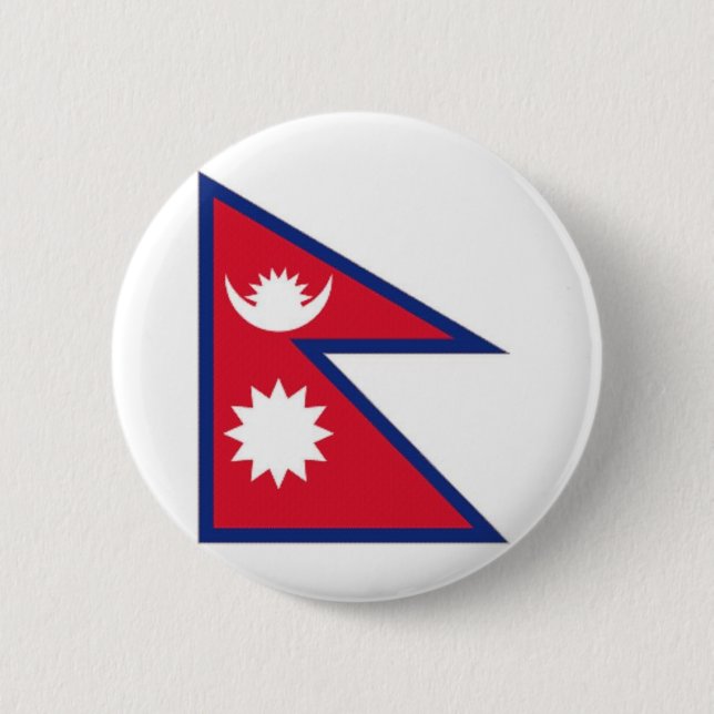 Bóton Redondo 5.08cm Bandeira nacional de Nepal (Frente)
