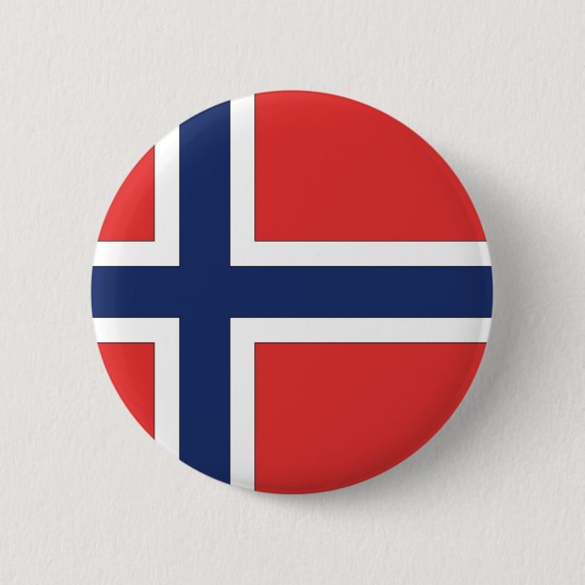 Bóton Redondo 5.08cm Bandeira norueguesa (Frente)