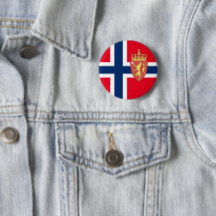 Bóton Redondo 5.08cm Bandeira norueguesa