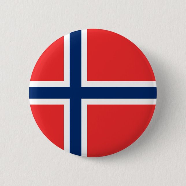 Bóton Redondo 5.08cm Bandeira norueguesa (Noruega) (Frente)