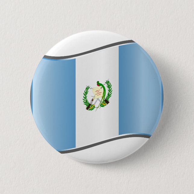Bóton Redondo 5.08cm Bandeira ondulada da Guatemala (Frente)