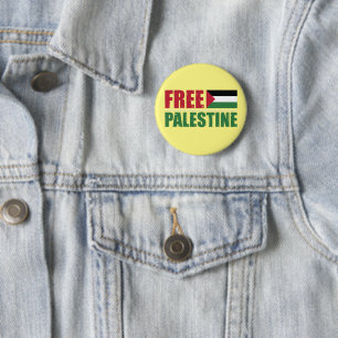 Bóton Redondo 5.08cm Bandeira Palestina Livre de Gaza