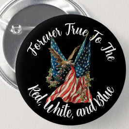 Bóton Redondo 5.08cm Bandeira Patriótica Americana e Águia EUA 250º