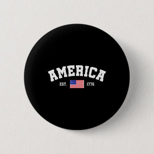 Bóton Redondo 5.08cm Bandeira Patriótica Americana Est 1776 4 De Julho