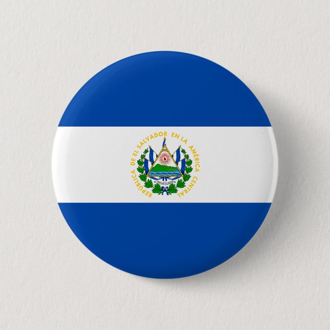 Bóton Redondo 5.08cm Bandeira Patriótica El Salvador (Frente)