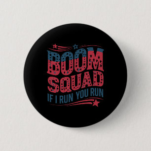 Bóton Redondo 5.08cm Bandeira Patriótica Eua 4 De Julho Boom Squad Se E