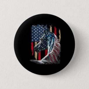 Bóton Redondo 5.08cm Bandeira Patriótica Usa Bandeira Vintage Horse 4 D