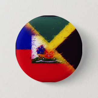 Bóton Redondo 5.08cm Bandeira pintada jamaicana do Haiti | Haiti Jamaic
