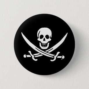 Bóton Redondo 5.08cm Bandeira pirata de Jolly Roger