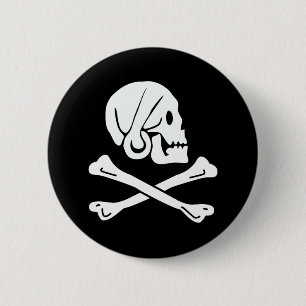 Bóton Redondo 5.08cm Bandeira Pirata - Jolly Roger