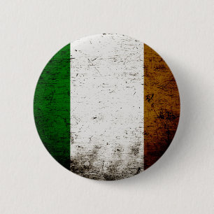 Bóton Redondo 5.08cm Bandeira preta de Ireland do Grunge
