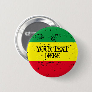 Bóton Redondo 5.08cm Bandeira rastafariana reggae, música personalizad