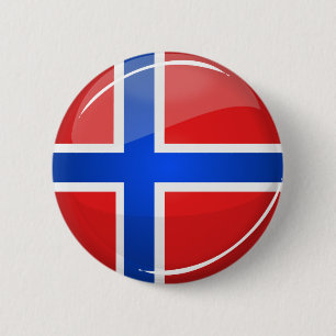 Bóton Redondo 5.08cm Bandeira redonda lustrosa de Noruega