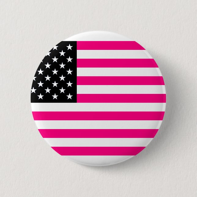Bóton Redondo 5.08cm bandeira rosa americana (Frente)