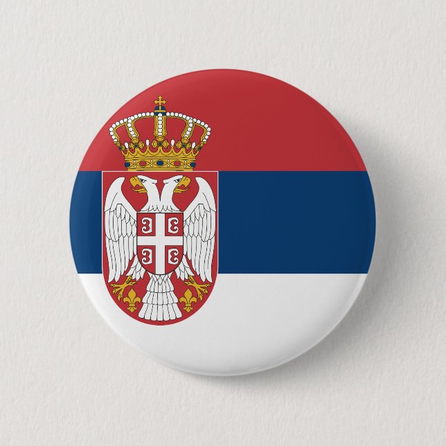 Bóton Redondo 5.08cm Bandeira Sérvia (Frente)