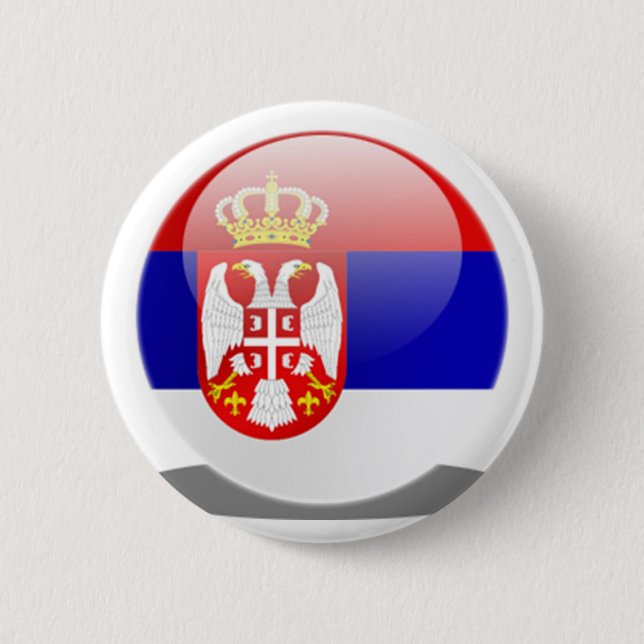 Bóton Redondo 5.08cm Bandeira sérvio (Frente)