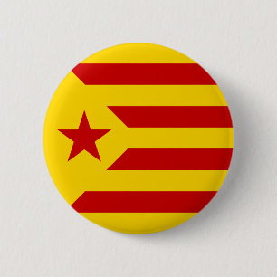 Bóton Redondo 5.08cm Bandeira Starred vermelho de Catalonia