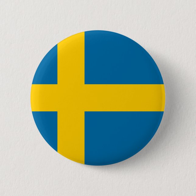 Bóton Redondo 5.08cm Bandeira sueca (Suecia) (Frente)