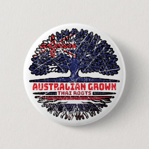 Bóton Redondo 5.08cm Bandeira Tailandesa Australiana Austrália Raízes d