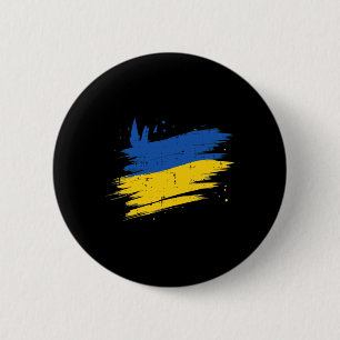 Bóton Redondo 5.08cm Bandeira Ucraniana Distressed Ucrânia Mulheres Pat