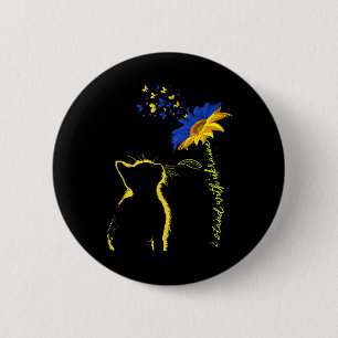 Bóton Redondo 5.08cm Bandeira Ucraniana do Girassol Eu Apoio a Ucrânia