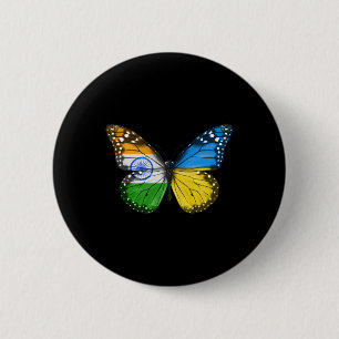 Bóton Redondo 5.08cm Bandeira ucraniana indiana Borboleta Índia Ucrânia