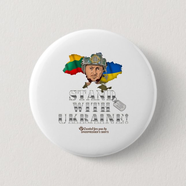 Bóton Redondo 5.08cm Bandeiras da Ucrânia Lituânia Placa de Identificaç (Frente)